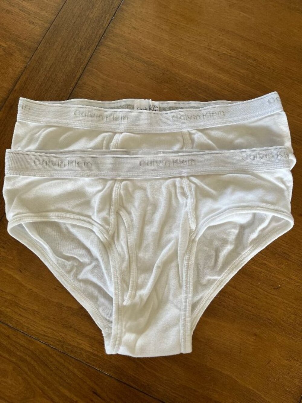 2 Calvin Klein White Men's 100% Cotton Briefs - Size 34